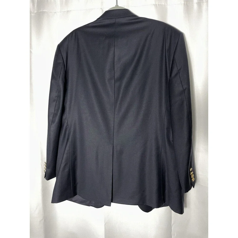 Lauren Ralph Lauren Blazer Men's 46 R Navy Blue Wool Gold Buttons